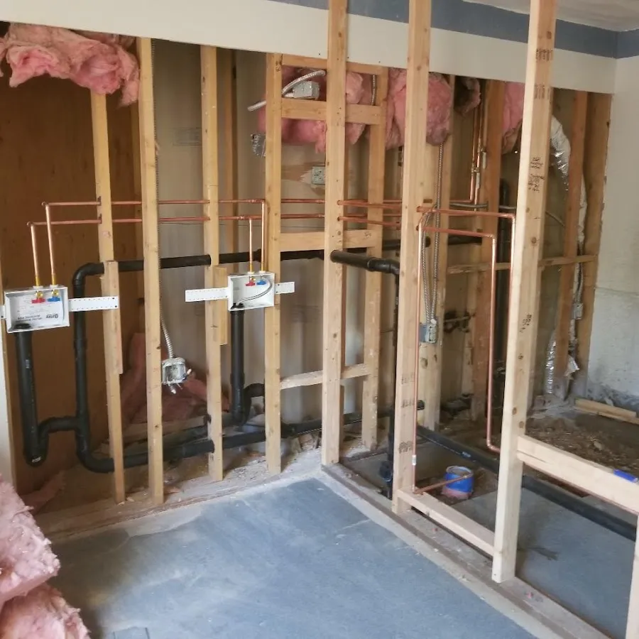 Copper pipe rough-in and plumbing installation in Shelby